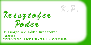 krisztofer poder business card