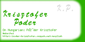 krisztofer poder business card